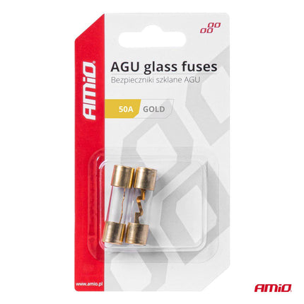 AMiO AGU Auto Glaszekering 50A Glass Fuse Zekering (set 2 stuks) - VCTparts.nl