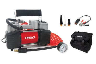 AMiO Autocompressor 2-cilinder 12V Acomp-04 - Krachtige Bandenpomp voor Auto