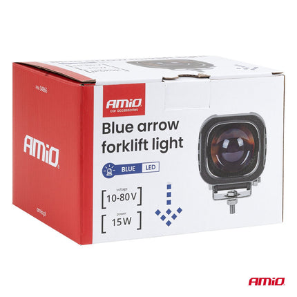 AMiO AMiO Blue Arrow Heftruck Veiligheidslamp Opbouw 15W 10 - 80V Blauw LED - Richtingspijl Safety Light Industriële Voertuigen en Magazijn Veiligheid AMiO 6