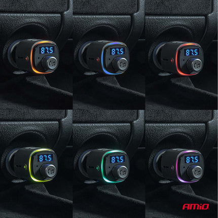 AMiO AMiO Bluetooth FM Transmitter Auto – 2× USB - A MicroSD Handsfree Muziek 87,5–108 MHz AMiO 9