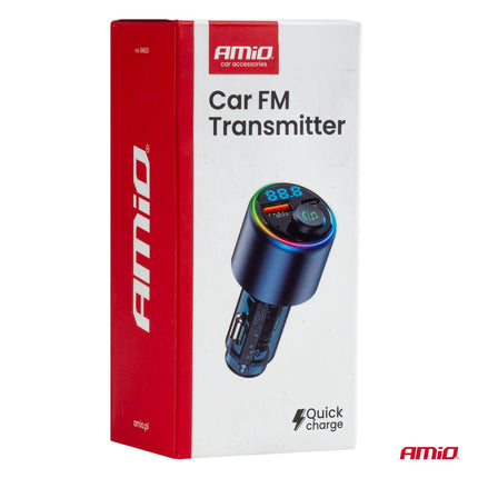 AMiO AMiO Bluetooth FM Transmitter Auto – USB - C en USB - A Snellader – Handsfree Bellen – 12V/24V – Draadloze Muziekstreaming AMiO 11