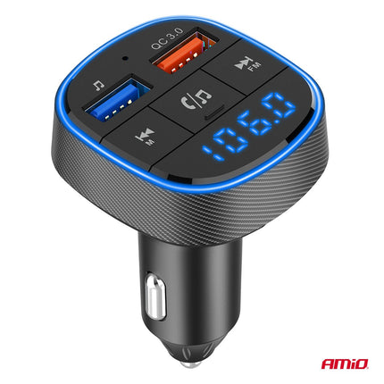 AMiO AMiO Car FM Transmitter – 2×USB - A – 12V/24V – Bluetooth – Handsfree Bellen en Muziek Afspelen AMiO 5