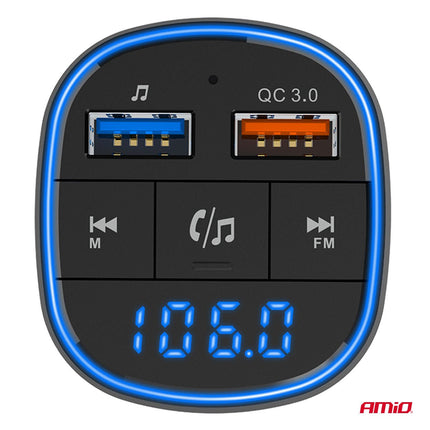 AMiO AMiO Car FM Transmitter – 2×USB - A – 12V/24V – Bluetooth – Handsfree Bellen en Muziek Afspelen AMiO 6