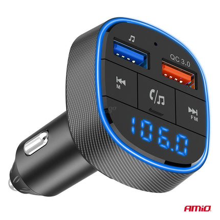 AMiO AMiO Car FM Transmitter – 2×USB - A – 12V/24V – Bluetooth – Handsfree Bellen en Muziek Afspelen AMiO 10