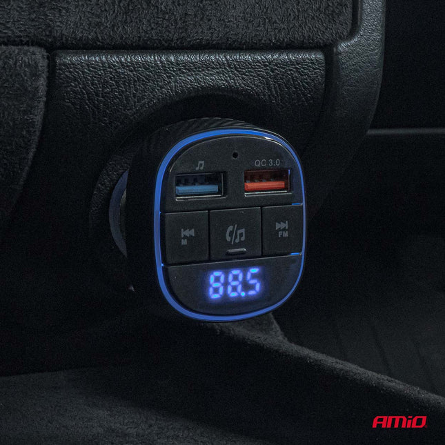 AMiO AMiO Car FM Transmitter – 2×USB - A – 12V/24V – Bluetooth – Handsfree Bellen en Muziek Afspelen AMiO 2