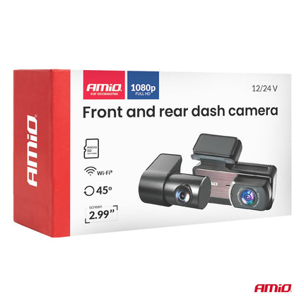 AMiO AMiO Dashcam Voor en Achter 1K WLAN – Dual Camera Full HD 1080P WiFi – 256GB Ondersteuning – Parking Mode G Sensor Nachtmodus AMiO 7