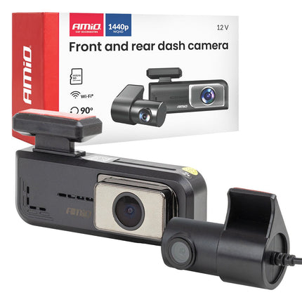 AMiO AMiO Dashcam Voor en Achter 2K + 1K WLAN – Dual Camera 2560x1440 1080P WiFi – 512GB Ondersteuning – Parking Mode G Sensor Nachtmodus AMiO 1