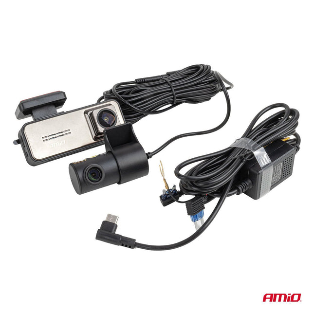 AMiO AMiO Dashcam Voor en Achter 4K + 2K WLAN – UHD Dual Camera 3840x2160 2560x1440 WiFi – 512GB Ondersteuning – 3.2” Display G Sensor Parking Mode AMiO 2