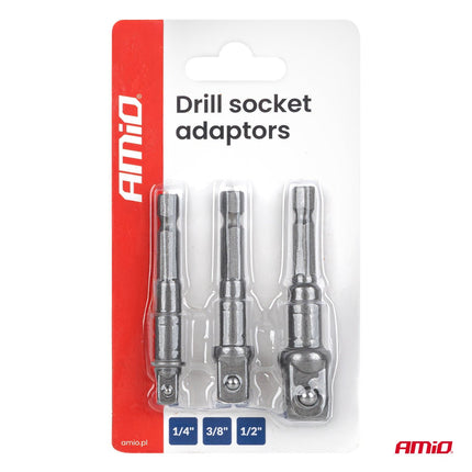 AMiO AMiO Dopadapterset 3-delig 1/4 3/8 1/2 - Universele Adapter voor Schroefmachine en Slagmoersleutel AMiO 5