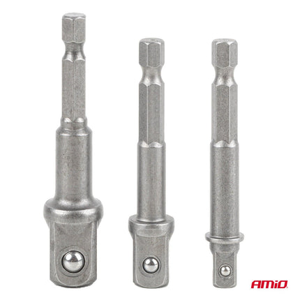 AMiO AMiO Dopadapterset 3-delig 1/4 3/8 1/2 - Universele Adapter voor Schroefmachine en Slagmoersleutel AMiO 3