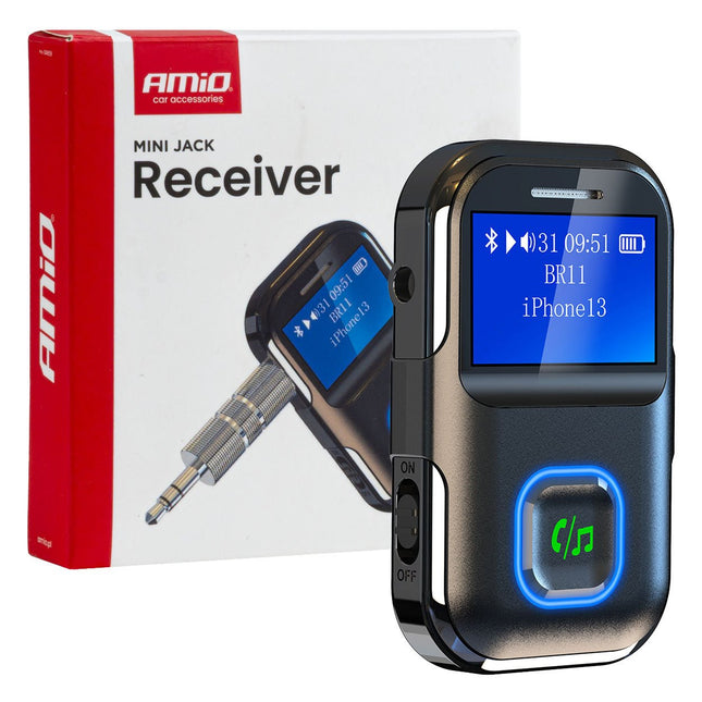 AMiO AMiO Draadloze Mini LCD Audio Bluetooth Receiver TX/RX Ontvanger – 3.5mm AUX Jack Muziekstreaming Handsfree AMiO 1