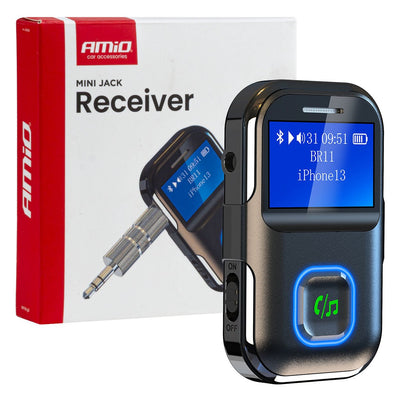AMiO Draadloze Mini LCD Audio Bluetooth Receiver TX/RX Ontvanger – 3.5mm AUX Jack Muziekstreaming Handsfree
