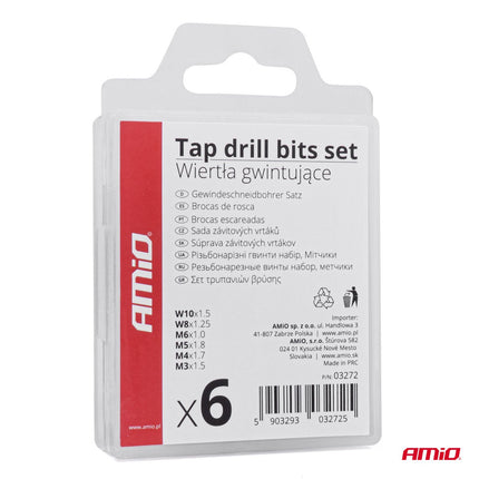 AMiO AMiO Draadtapboren Set 6-delig M3-M10 HSS - Combinatieboor voor Metaal Aluminium en Kunststof AMiO 4