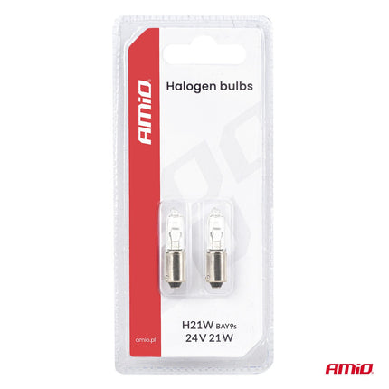 AMiO AMiO Halogeenlamp H21W 24V 21W BAY9S – Set van 2 – Voor Vrachtwagens, Bussen en Werkmachines AMiO 6