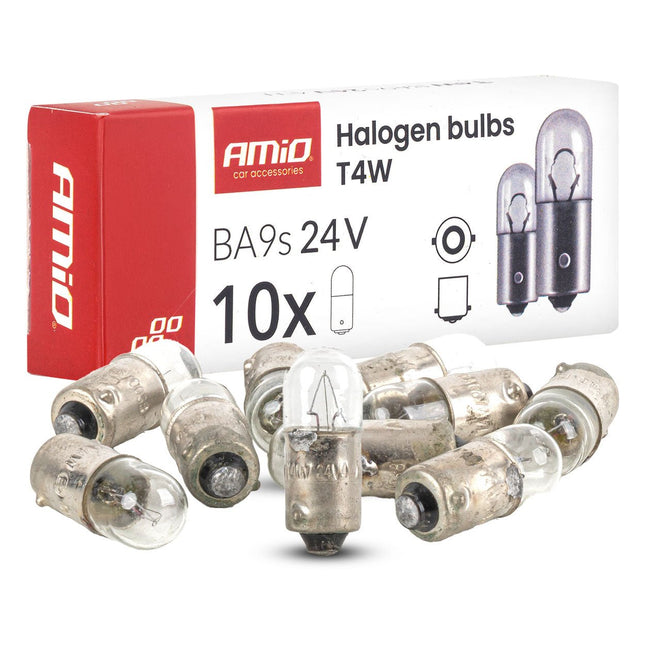 AMiO AMiO Halogeenlampen T4W 24V 4W BA9S – Set van 10 Stuks – Voor Vrachtwagens, Bussen en Werkmachines AMiO 1