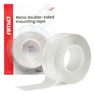 AMiO Herbruikbare Dubbelzijdige Nano Montagetape - Transparant 30mm x 3m x 1mm