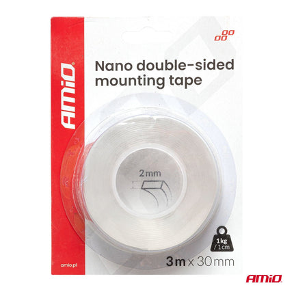 AMiO AMiO Herbruikbare Dubbelzijdige Nano Montagetape - Transparant 30mm x 3m x 1mm AMiO 6
