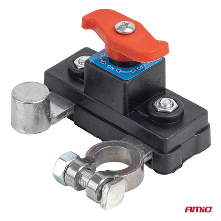 AMiO AMiO Hoofd Stroomschakelaar 12V - 24V 250A – Battery Disconnect Switch Accu Schakelaar Onderbreker Anti Diefstal Universeel Auto Camper Vrachtwagen AMiO 2