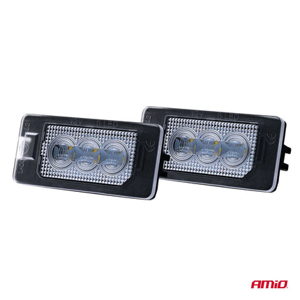 AMiO AMiO LED Kentekenverlichting CLP03 HP VAG – High Power LED – Canbus Foutvrij – Plug en Play Set van 2 Nummerplaatverlichting Lampen Seat Skoda Audi Volkswagen VW AMiO 3