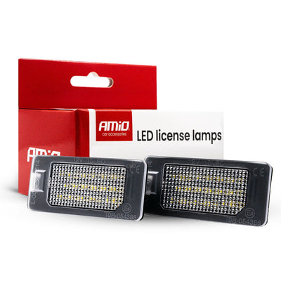 AMiO LED Kentekenverlichting CLP03 VAG – Canbus Foutvrij – Plug en Play LED Set van 2 Nummerplaatverlichting Lampen Seat Skoda Audi Volkswagen VW