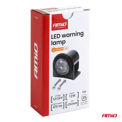 AMiO AMiO LED Waarschuwingslamp Opbouw R65 12V 24V 12W Oranje - Compacte Ronde Signaallamp voor Bedrijfsvoertuigen en Aanhangers AMiO 5