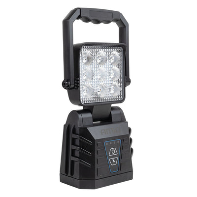 AMiO LED Werklamp en Waarschuwingslamp 15W Accu - Draagbare Werkverlichting Bouwlamp Noodlamp met Waarschuwingsfunctie voor Werkplaats en Bouw