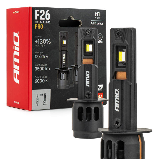 AMiO AMiO LumiTec F26 Night Breakers H1 +130% PRO LIMITED LED Koplampen - 68W 12V 24V FULL CANBUS Dimlicht Grootlicht AMiO 1