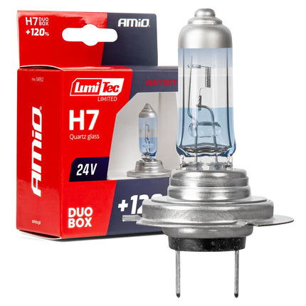 AMiO AMiO LumiTec Limited +120% Halogeenlampen H7 24V 55W PX26d Duo – Tot 120% Meer Licht Voor Vrachtwagens en Bussen AMiO 1