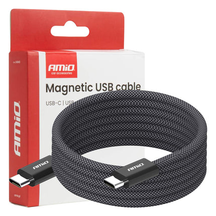 AMiO AMiO Magnetische USB - C naar USB - C Kabel 60W 1 Meter – Snelladen Oplaadsnoer en Data Kabel met Magnetische Aansluiting AMiO 1