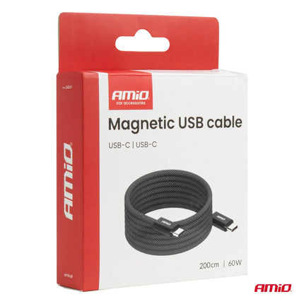 AMiO AMiO Magnetische USB - C naar USB - C Kabel 60W 2 Meter – Snelladen Oplaadsnoer en Data Kabel met Magnetische Aansluiting AMiO 9