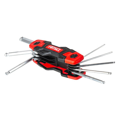 AMiO Opbouwbare Imbus Sleutelset 8 stuks CRV – Compacte 8-delige set voor montage en werkplaats met Bolpunt Hex Keys inbus