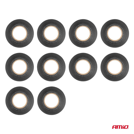AMiO AMiO PVC Isolatietape Set 10 Stuks - Zwart 19mm x 20m x 0.13mm AMiO 6