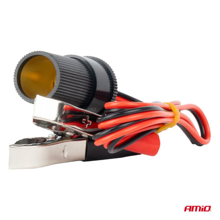 AMiO AMiO Sigarettenaansteker Adapter met Krokodillenklemmen 12V/24V - 100cm Kabel voor Auto en Truck AMiO 2