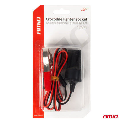 AMiO AMiO Sigarettenaansteker Adapter met Krokodillenklemmen 12V/24V - 100cm Kabel voor Auto en Truck AMiO 3