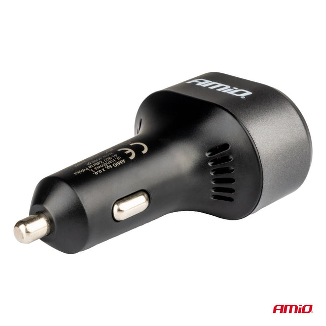 AMiO AMiO Snellader Auto Quick Charge 3.0 PD65W PD20W 85W USB - C en USB - A - Multipoort Auto Lader voor Laptop Smartphone en Tablet AMiO 2