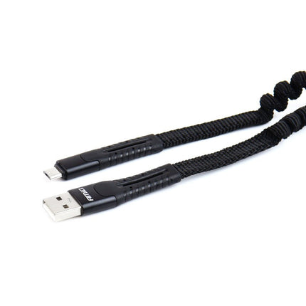 AMiO AMiO USB naar Micro USB Krulsnoer 1.2m – UC - 12 Zwarte Spiraalkabel Oplaadkabel Auto Compact en Flexibel AMiO 3