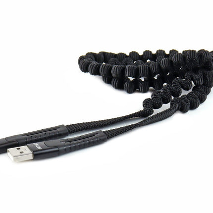 AMiO AMiO USB naar Micro USB Krulsnoer 1.2m – UC - 12 Zwarte Spiraalkabel Oplaadkabel Auto Compact en Flexibel AMiO 4