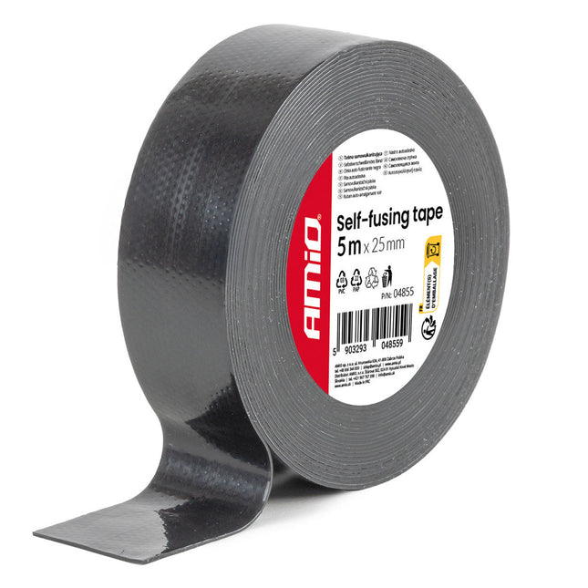 AMiO AMiO Zelfvulkaniserende Lava Tape Zwart 25mm x 5m x 0.5mm - Professionele Waterdichte Elektrische Isolatietape voor Kabels, Auto en Installatiewerk AMiO 1