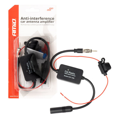 Anti-Interferentie Antenneversterker 12V voor Autoradio - Betere Radio-Ontvangst