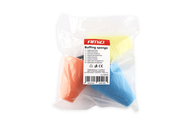 AMiO Auto Kegel Polijst Schuimborstels voor Boormachine (3 stuks) M14 (125mm) Oranje - Groen - Blauw - VCTparts.nl