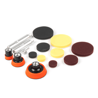 Amio Auto Polijst Schijven Ensemble complet (15 pièces) rouge-jaune-noir