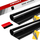 AMiO Auto Raamfolie Tint Vinyl Zwart 50x300cm (1%) zwarte Ramenfolie 2 stuks voor Zonwering en Privacy met Strijkpas (set) - VCTparts.nl