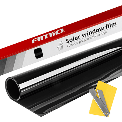 Amio Autor Nom Foil Tint Vinyl Black 50x300cm (15%) Film de fenêtre noir pour la protection solaire et l'intimité avec outil