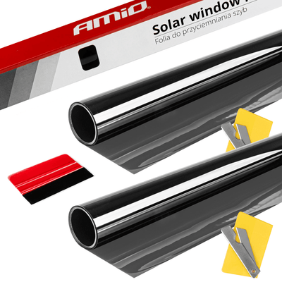 Amio Autor Nom Foil Tint vinyle noir 75x300cm (30%) Black Window Film 2 pièces pour la protection solaire et l'intimité avec une passe de repassage (ensemble)