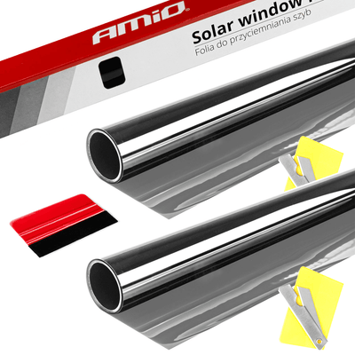 Amio Autor Nom Foil Tint vinyle noir 75x300cm (60%) Film de fenêtre noir 2 pièces pour la protection solaire et l'intimité avec une passe de repassage (set)