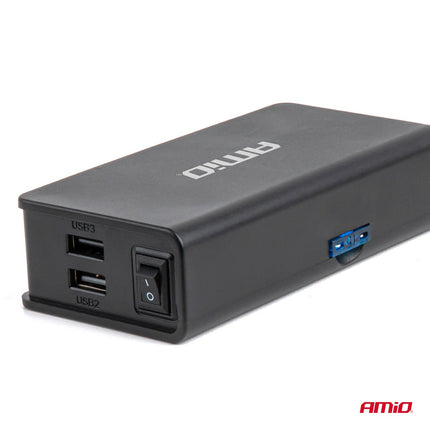 AMiO AMiO Autolader Splitter 3x USB - A + USB - C 148W – Snellader met QC 3.0 PD 3.0 en 75cm Kabel voor Auto en Bestelwagen AMiO 7