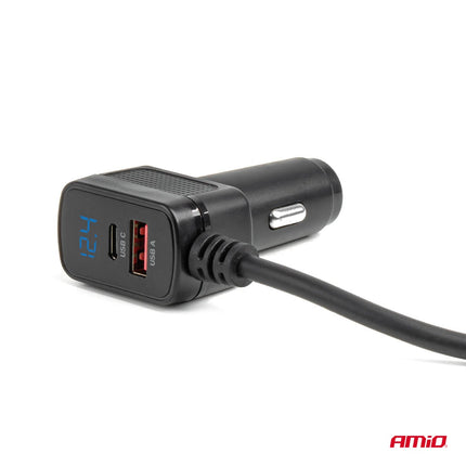 AMiO AMiO Autolader Splitter 3x USB - A + USB - C 148W – Snellader met QC 3.0 PD 3.0 en 75cm Kabel voor Auto en Bestelwagen AMiO 9