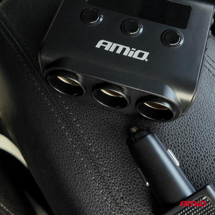 AMiO AMiO Autolader Splitter 4x USB - A 180W – Snellader met QC 3.0 PD 3.0 en LED Display voor Auto en Bestelwagen AMiO 2