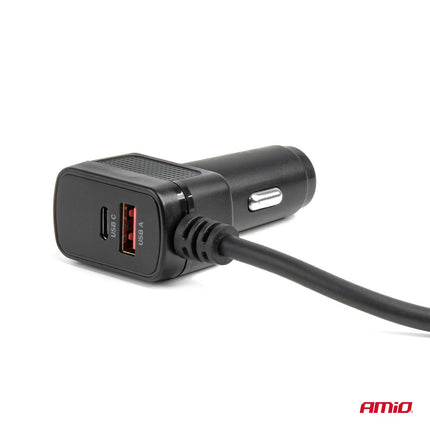 AMiO AMiO Autolader Splitter 4x USB - A 180W – Snellader met QC 3.0 PD 3.0 en LED Display voor Auto en Bestelwagen AMiO 8