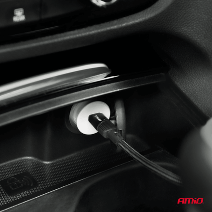 AMiO Autolader Telefoon USB - C 20W 12/24V Wit - VCTparts.nl